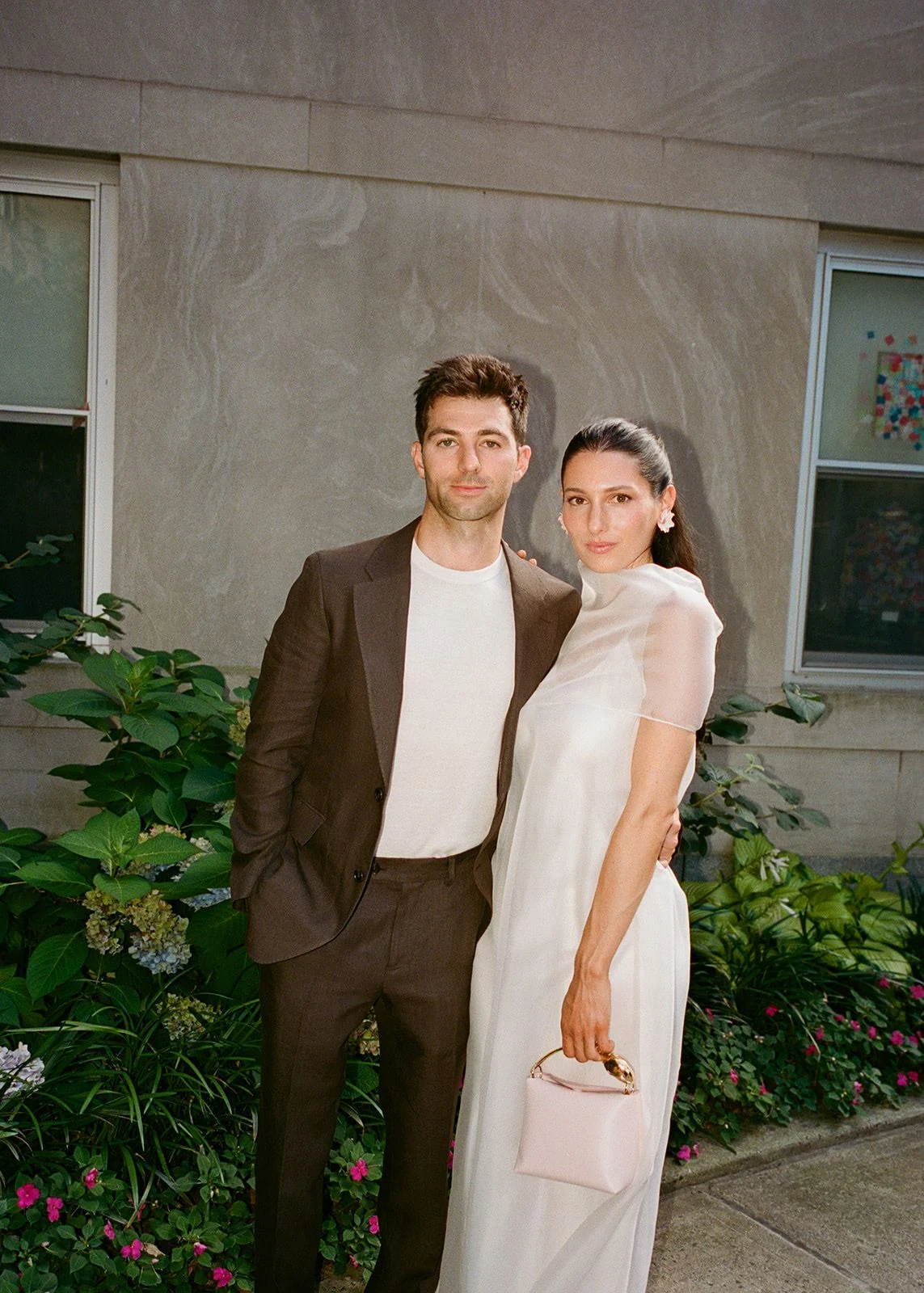 Editorial wedding couple portrait