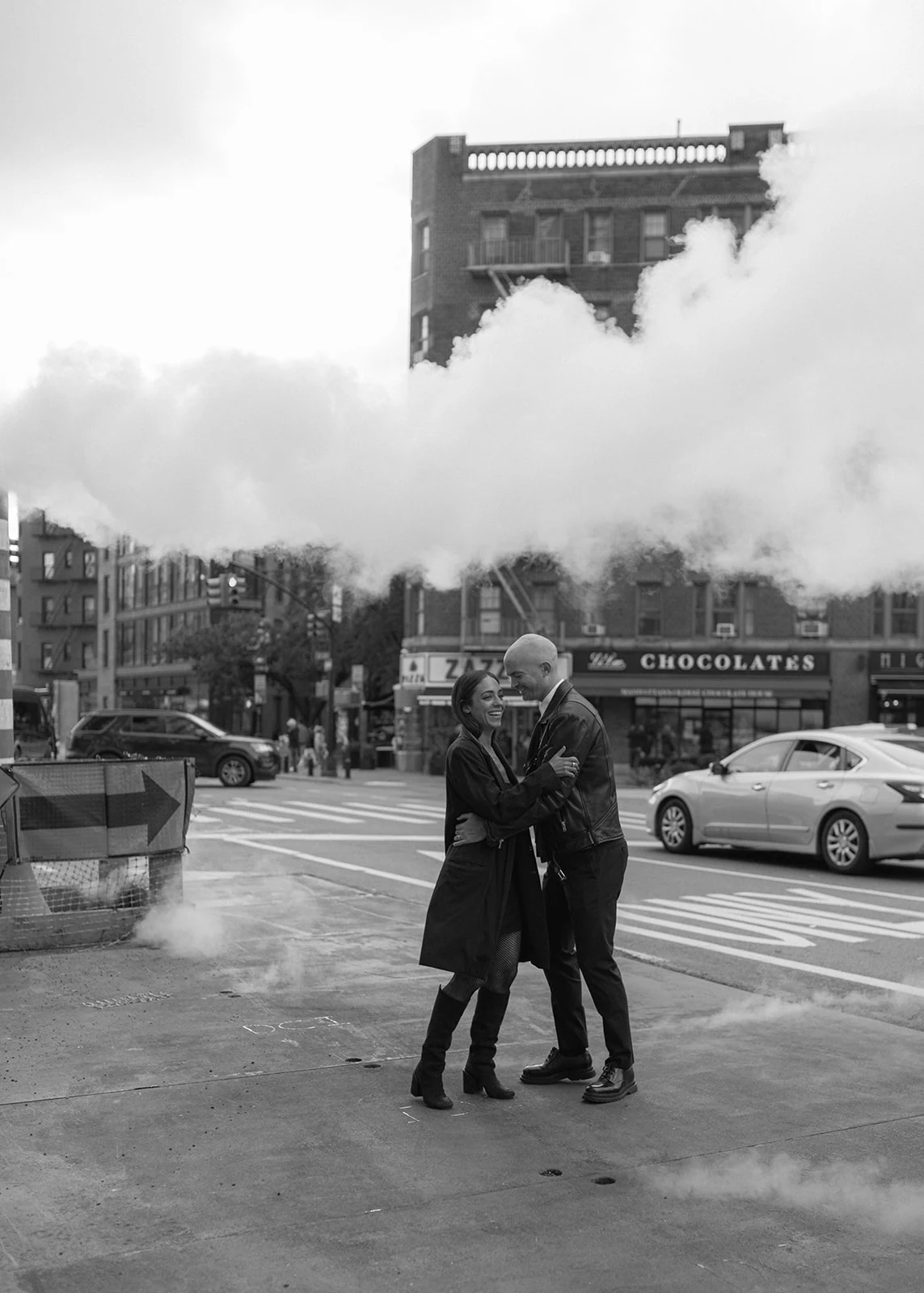 Couple on a steaming New York street