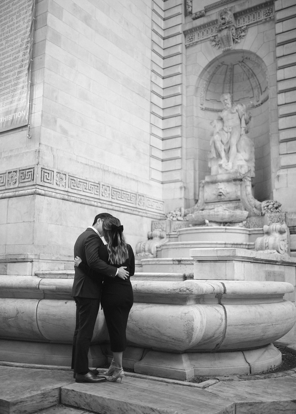 Wedding portrait at the New York Public Library