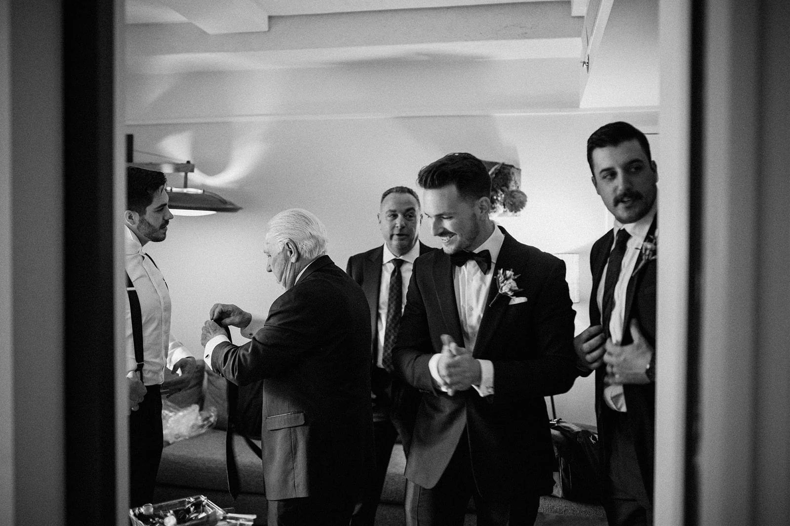 Getting ready before the wedding